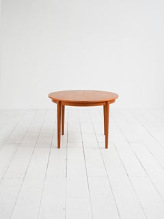 Scandinavian teak 1960s round extendable table