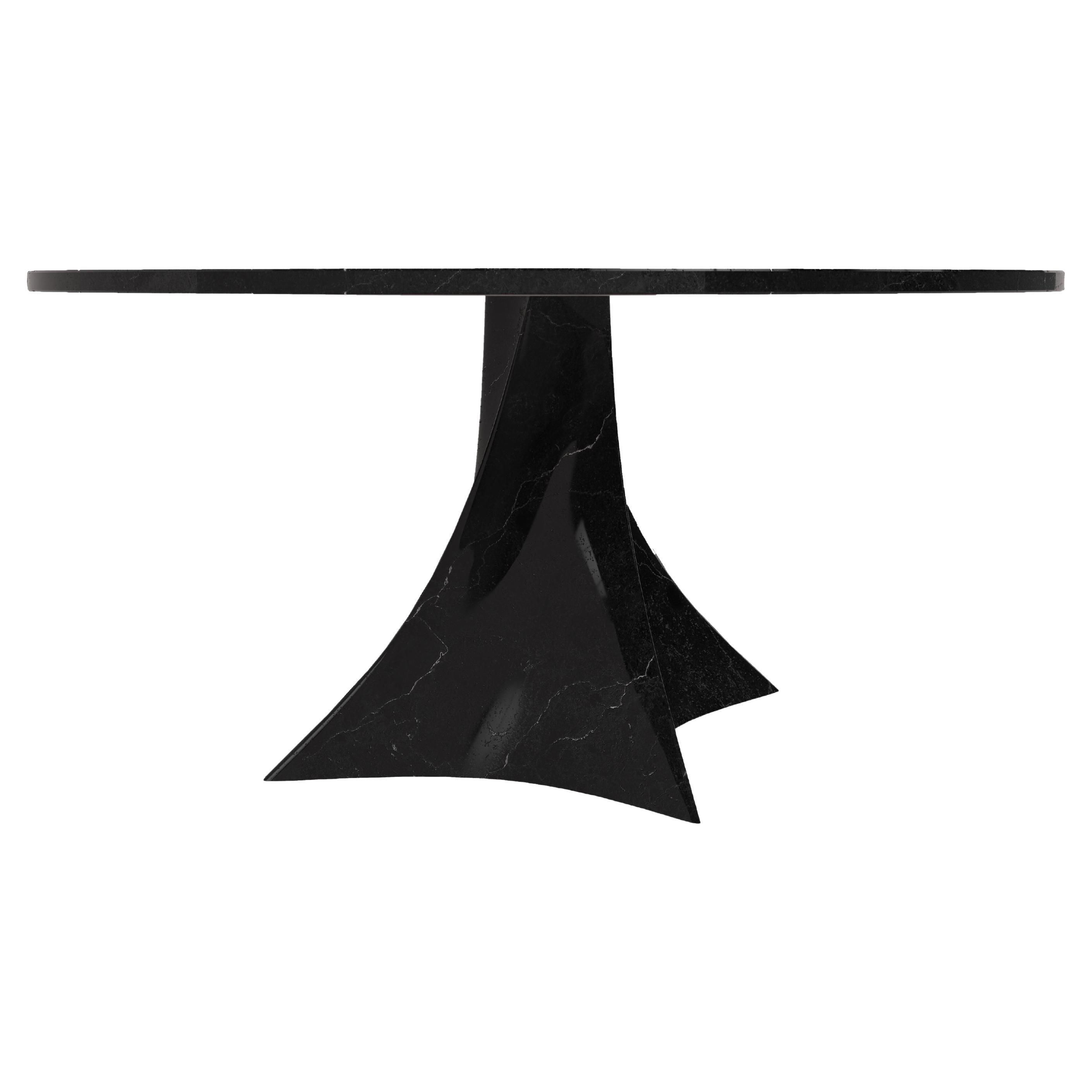 Tavolo rotondo contemporaneo in Marmo Black Marquina by Carcino Design en vente