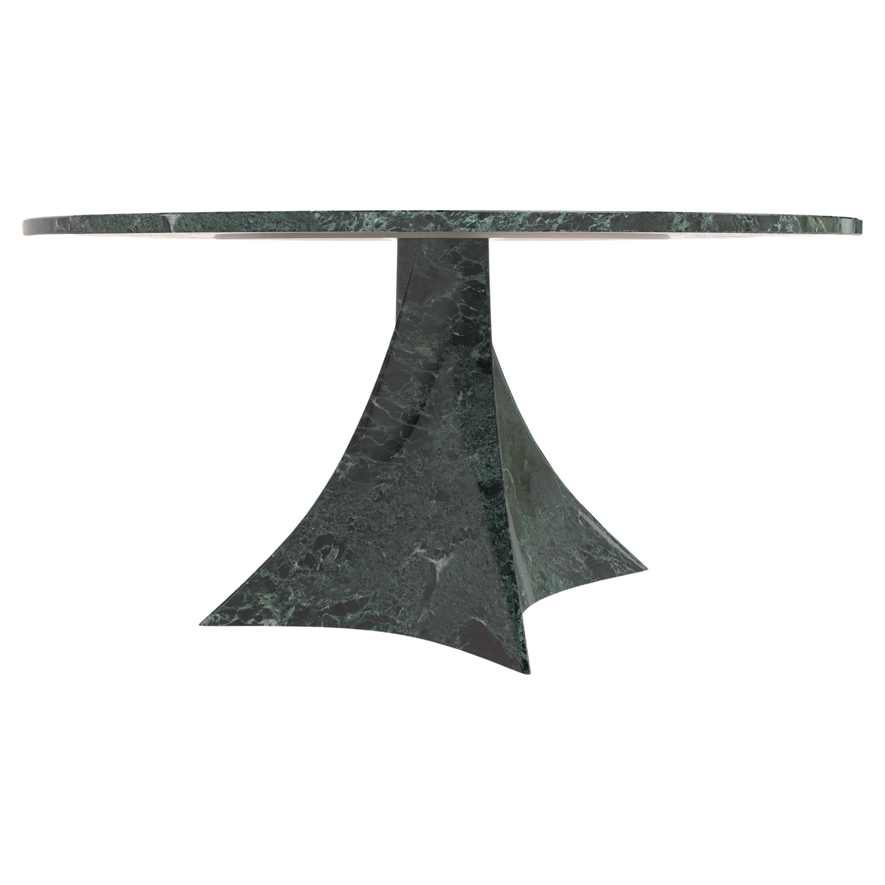 Tavolo rotondo contemporaneo in Marmo Verde Alpi von Carcino Design