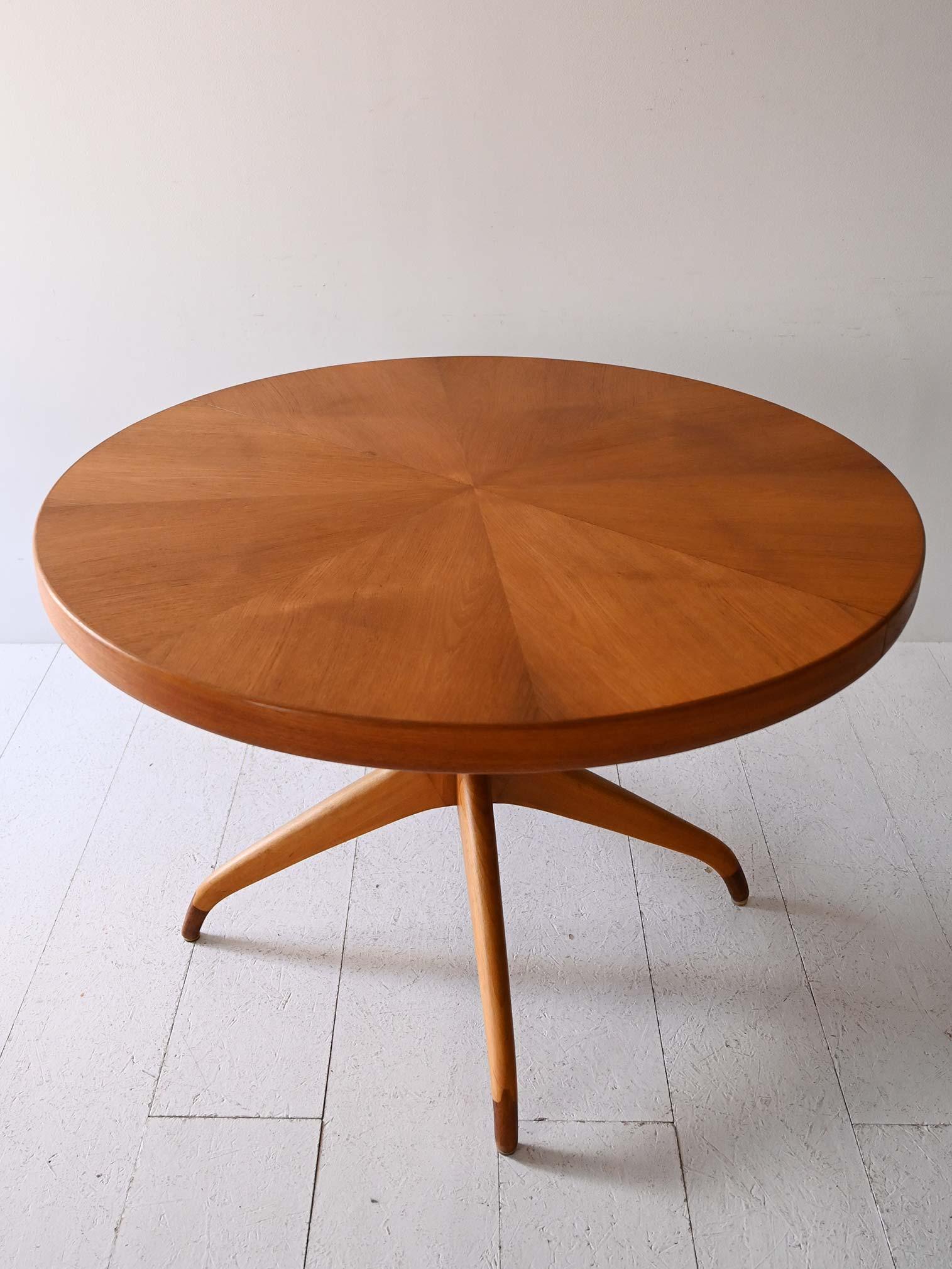 Mesa redonda extensible de los años 50 de David Rosén en venta 3
