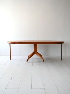 Ausziehbarer runder Tisch aus den 1950er Jahren von David Rosén