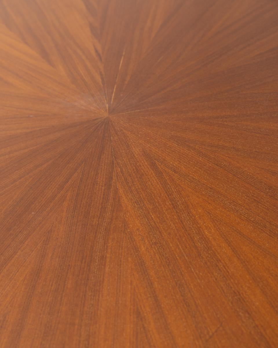 Runder Holztisch aus den 1960er Jahren, entworfen von Carlo Ratti für Lissoni im Angebot 1