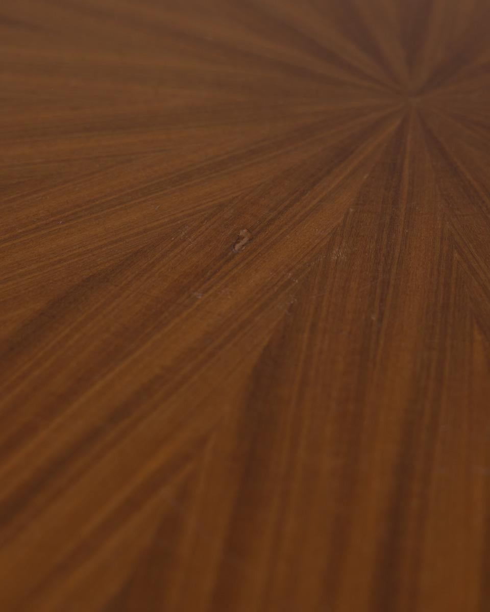Métal Table ronde en bois vintage des années 1960 conçue par Carlo Ratti pour Lissoni en vente