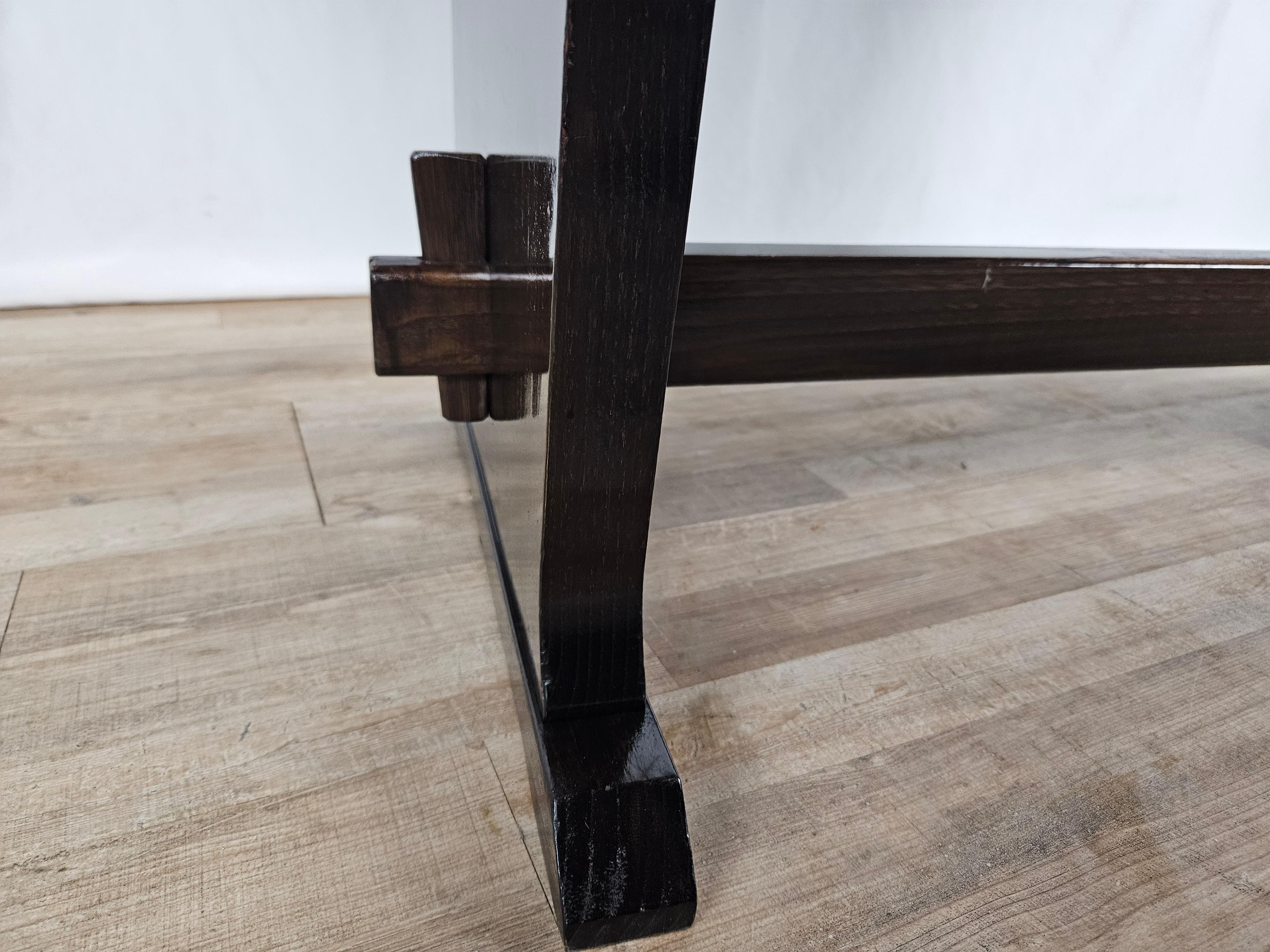 Rustikaler Tisch mit Holz- und Keramikplatte 20. Jahrhundert im Angebot 8