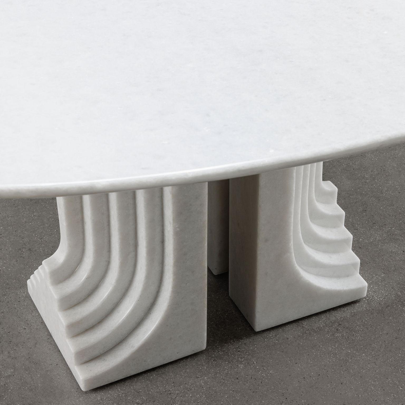 Late 20th Century Carlo Scarpa 'Samo' table for Simon in white marble, 1970s For Sale