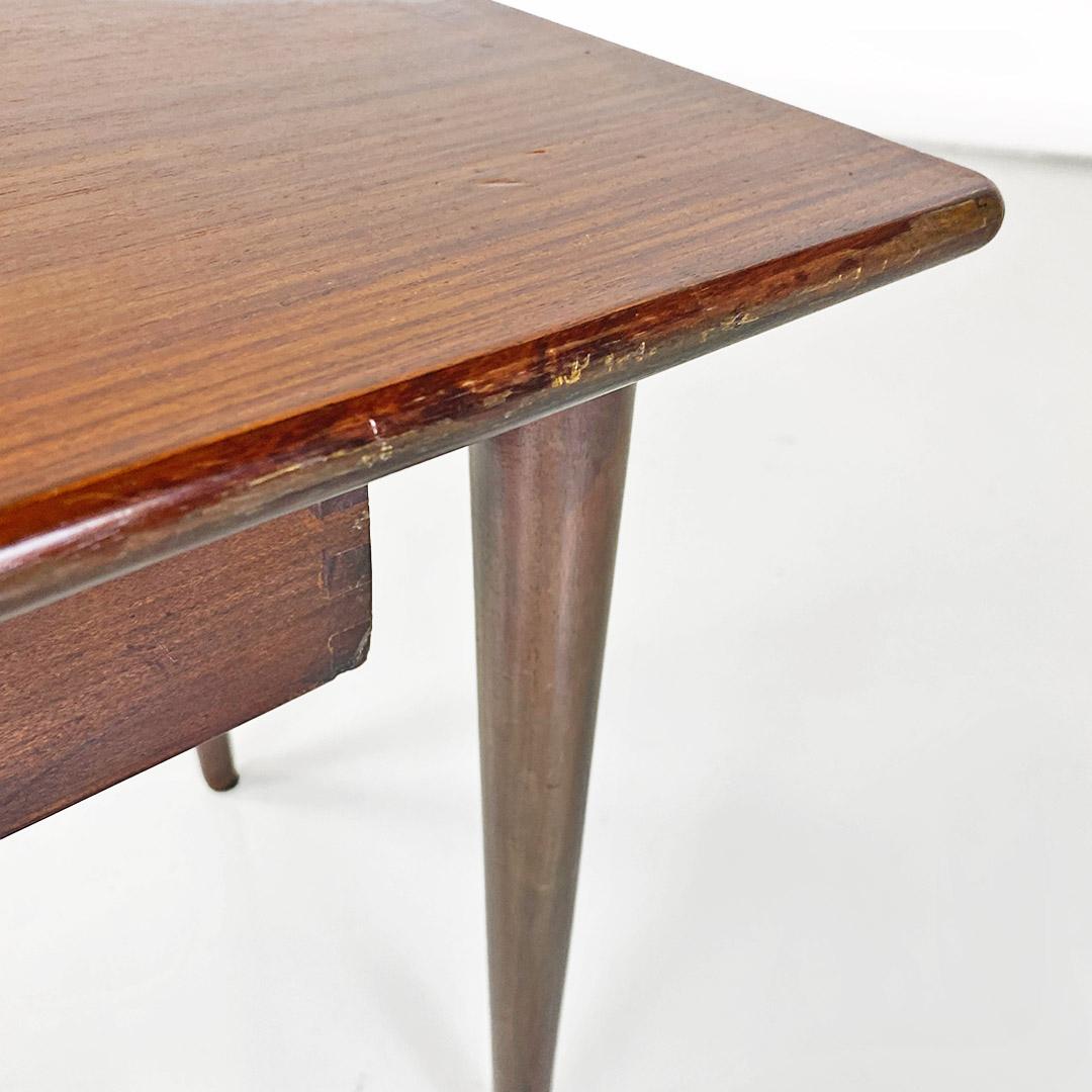 Scandinavian mid-20th-century wooden table with central drawer, ca. 1960. For Sale 4