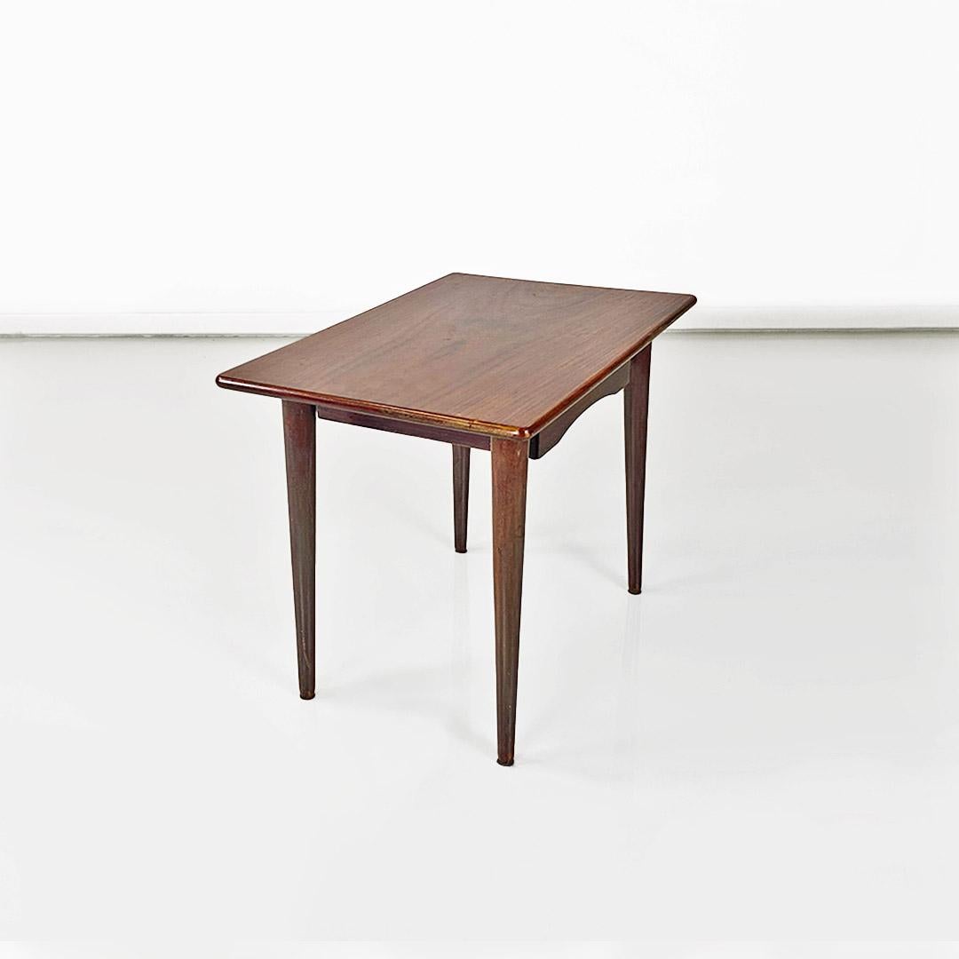 Scandinavian mid-20th-century wooden table with central drawer, ca. 1960. In Good Condition For Sale In MIlano, IT