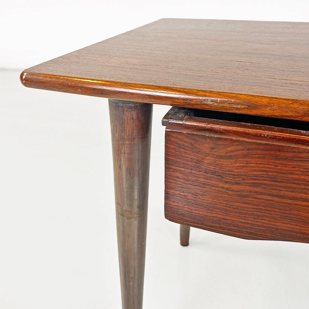 Scandinavian mid-20th-century wooden table with central drawer, ca. 1960. For Sale 1