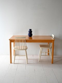 Scandinavian birch table Skaraborgs 1980s
