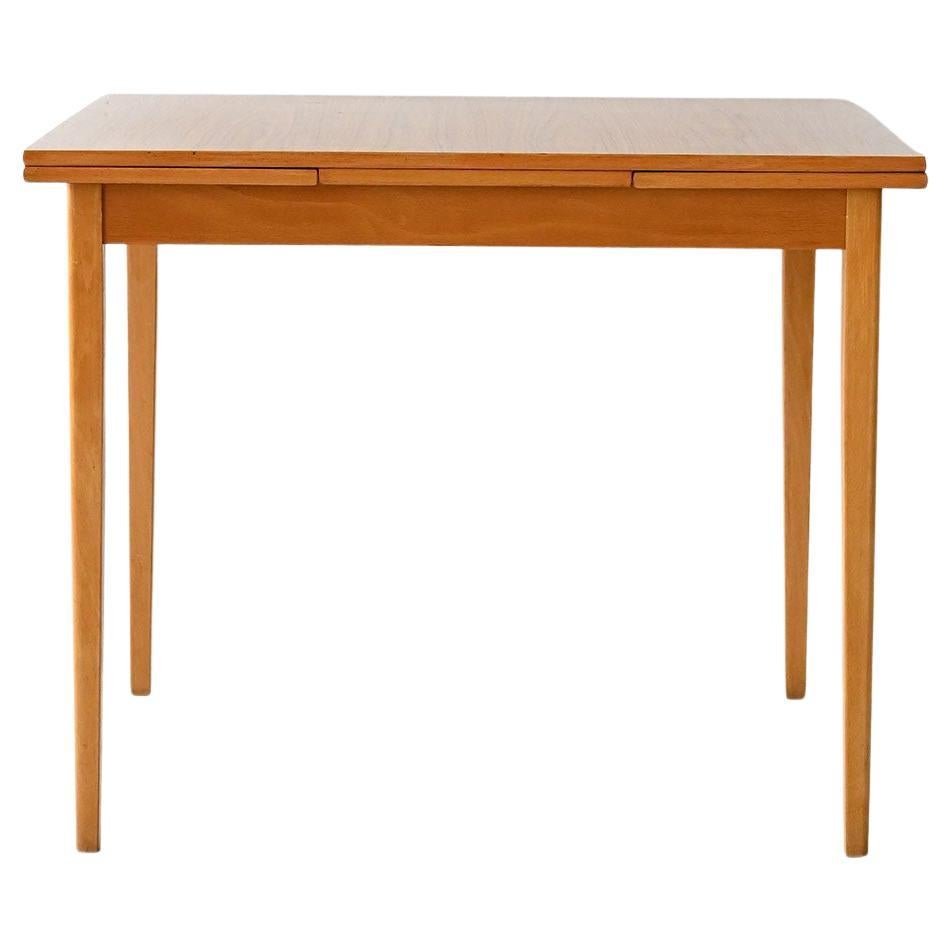 Table scandinave vintage à rallonge en placage de teck