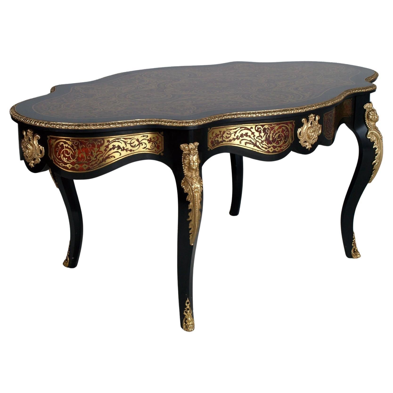 Scittoio-Tisch, Barock, Boulle, Frankreich, 19. Jahrhundert, venezianisches Landhaus im Zustand „Hervorragend“ im Angebot in Vigonza, Padua