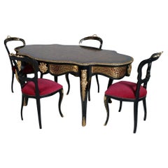 Scittoio-Tisch, Barock, Boulle, Frankreich, 19. Jahrhundert, venezianisches Landhaus