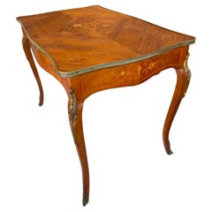 Tavolo scrittoio francese stile Luigi XV intarsiato