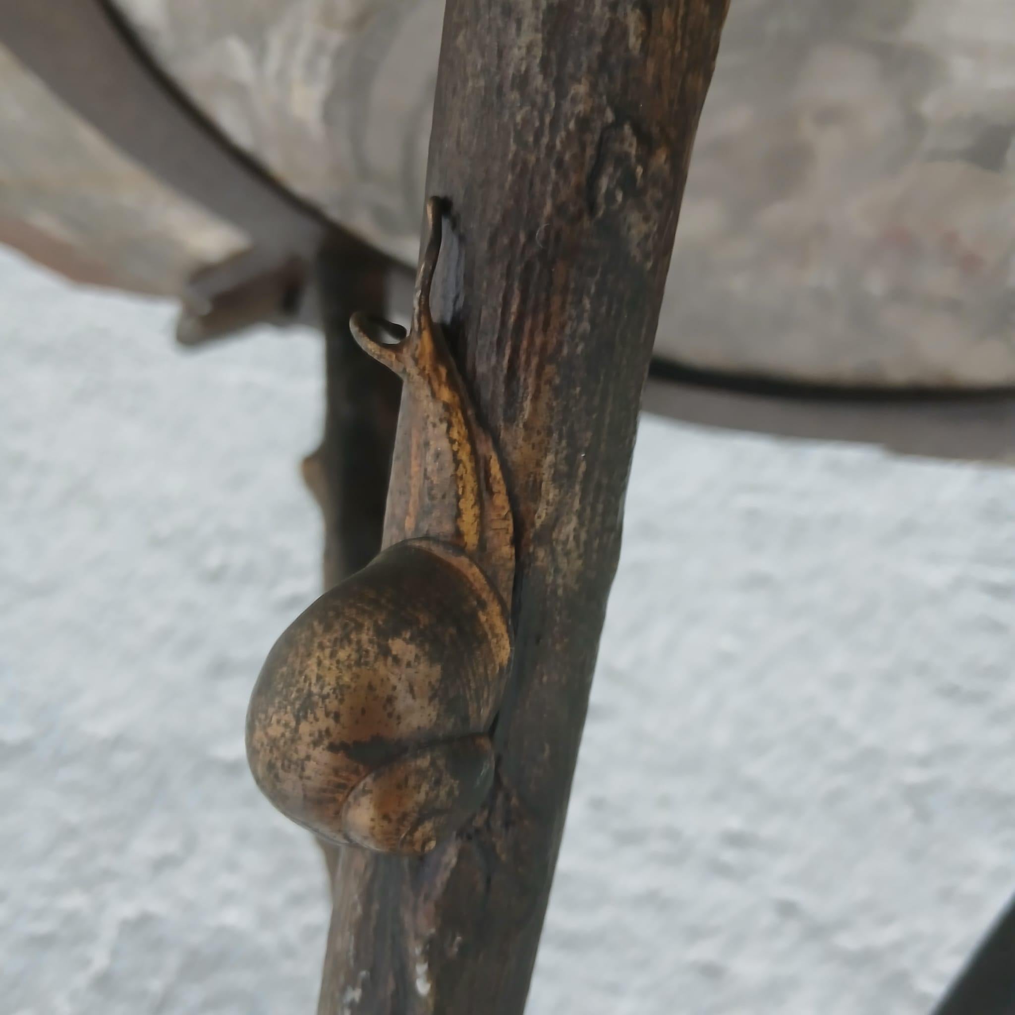 Tavolo Scultoreo in Legno Fossile e Bronzo - Pezzo Unico - Europa - Metà '900 For Sale 4