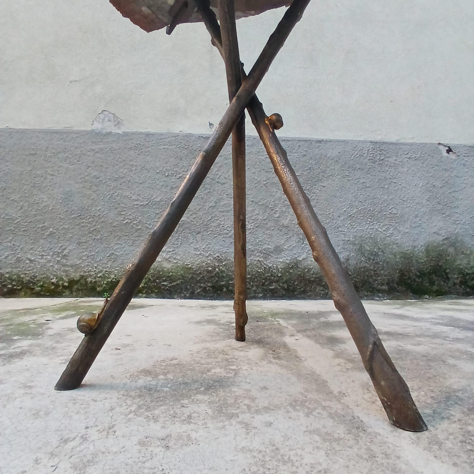 Tavolo Scultoreo in Legno Fossile e Bronzo - Pezzo Unico - Europa - Metà '900 For Sale 9