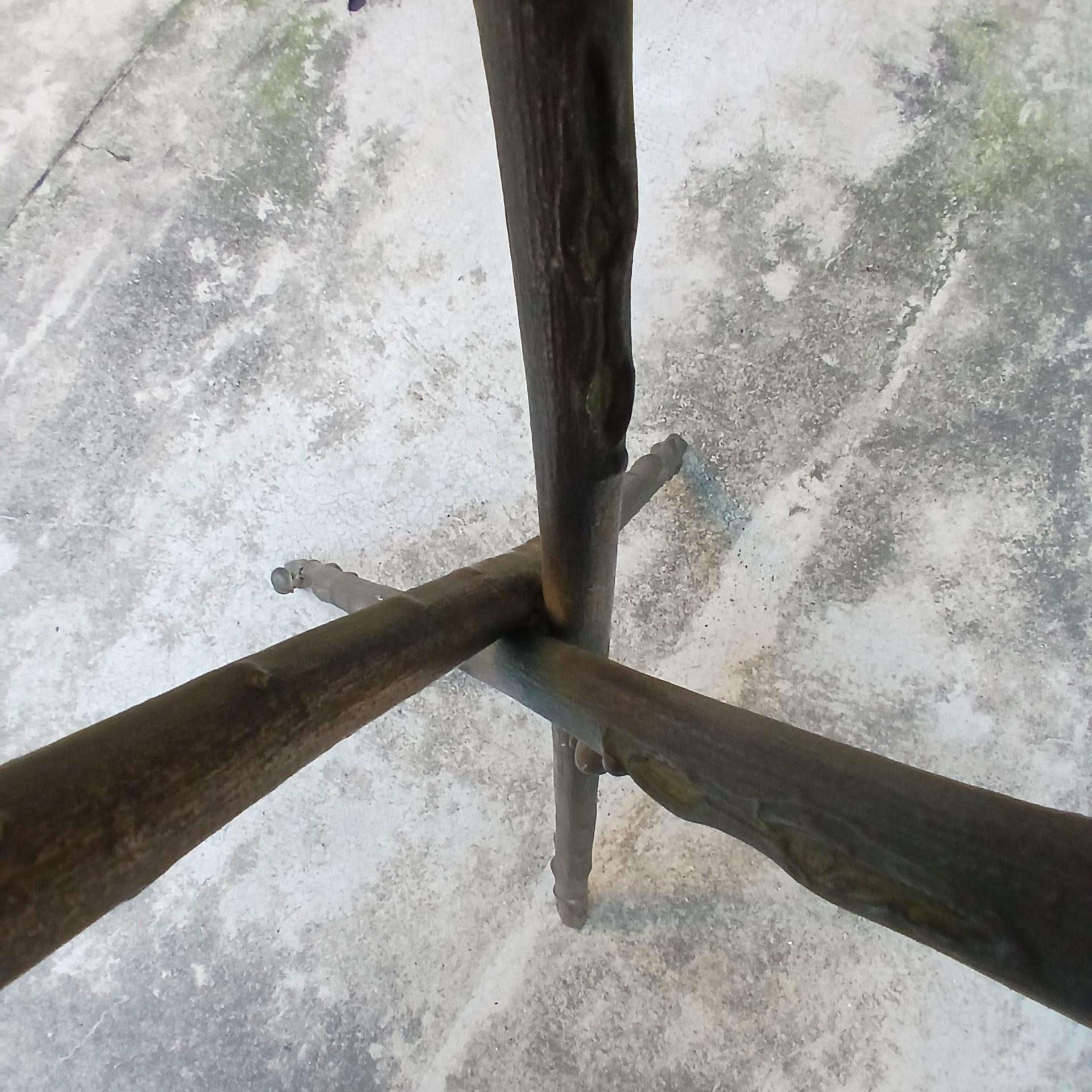 Tavolo Scultoreo in Legno Fossile e Bronzo - Pezzo Unico - Europa - Metà '900 For Sale 10