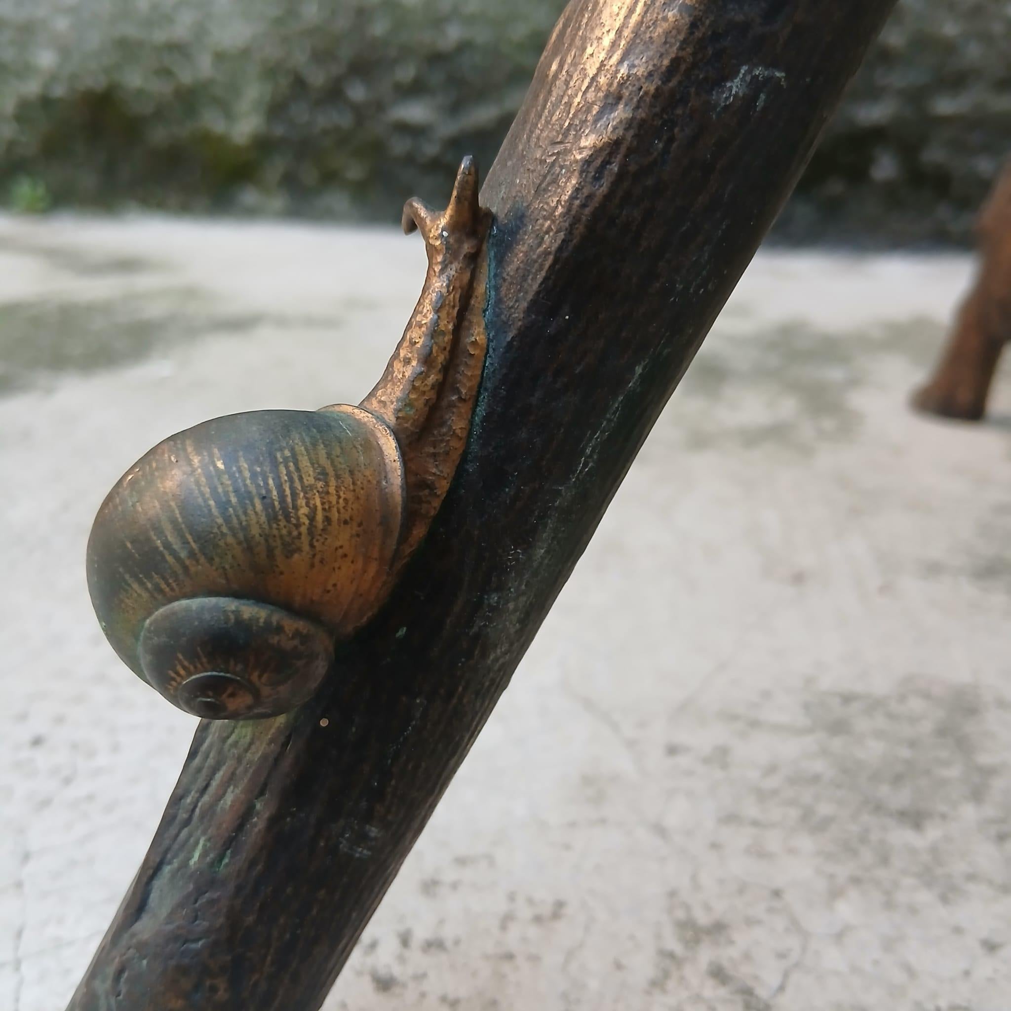 Tavolo Scultoreo in Legno Fossile e Bronzo - Pezzo Unico - Europa - Metà '900 For Sale 2