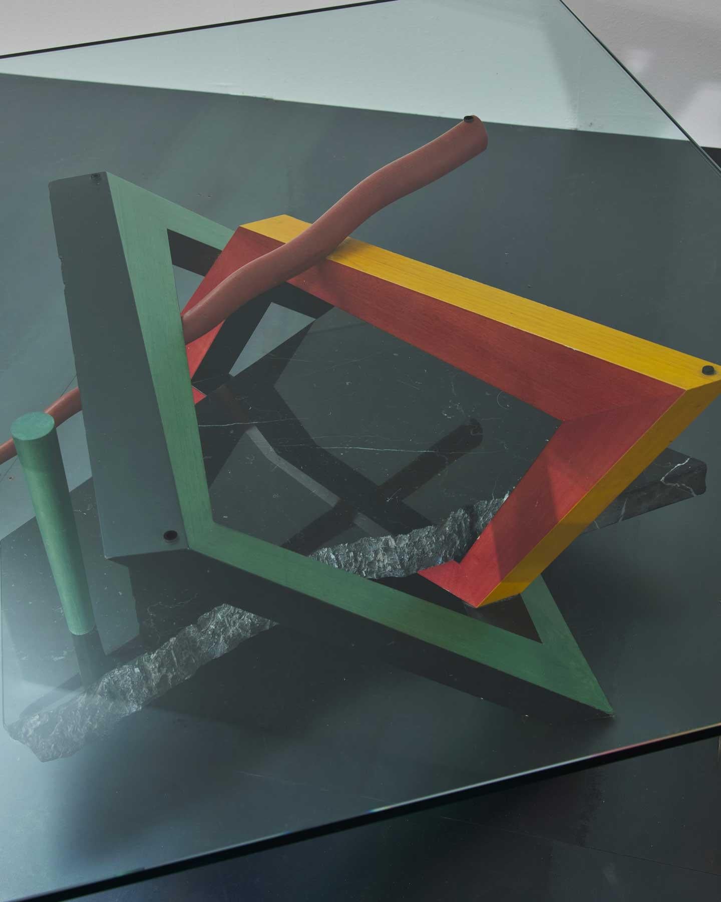 Vetro Tavolo scultura su disegno di Maurice Barilone in vendita
