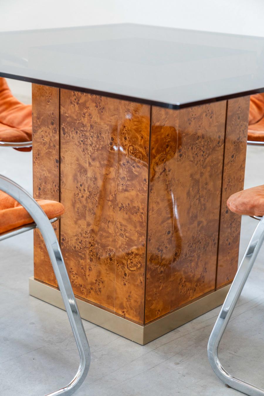 Table et chaises de style Willy Rizzo par Gastone Rinaldi pour Rima, 1970 en vente 5