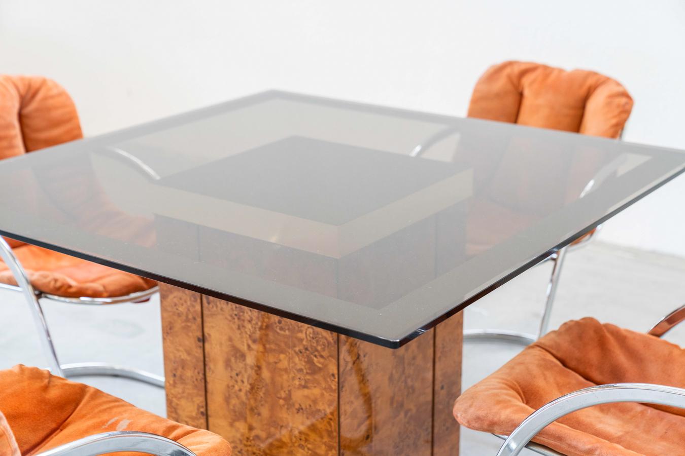 Table et chaises de style Willy Rizzo par Gastone Rinaldi pour Rima, 1970 en vente 6