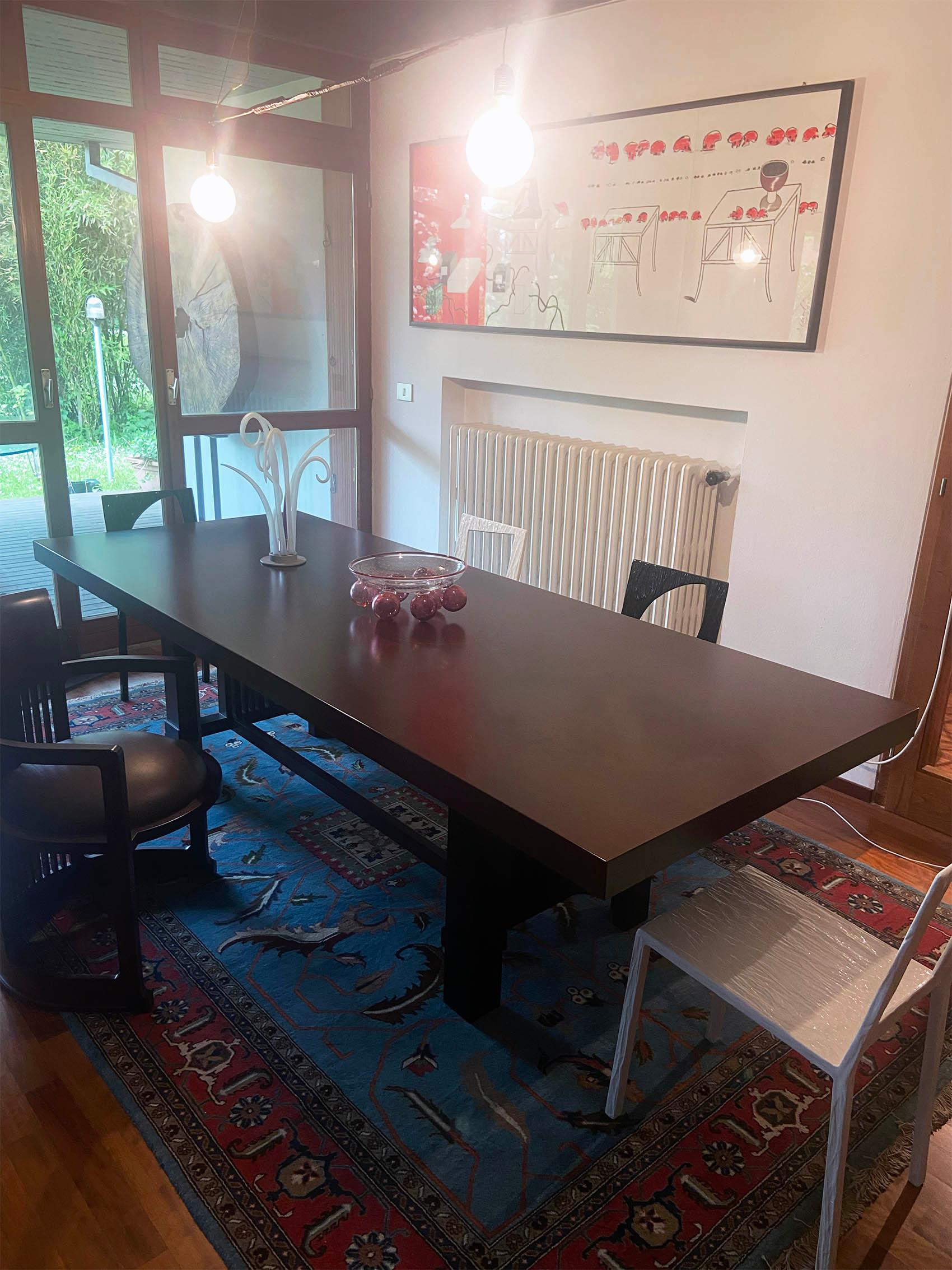 Dyed Taliesin table designed by Frank Lloyd Wright and manufactured by Cassina in 1925 For Sale