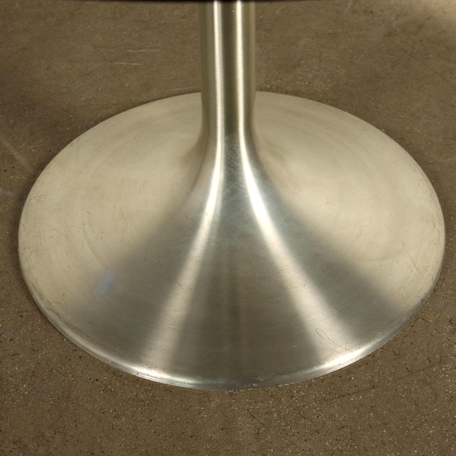Aluminum Tavolo tondo Agarico di Beppe Vida per Ny Form Anni 60, in noce e alluminio