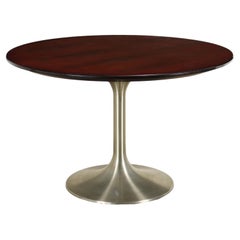 Table ronde Agarico par Beppe Vida pour Ny Form, 1960, noyer et aluminium