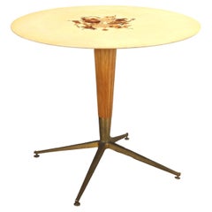 Vintage 1950s round table in parchment paper