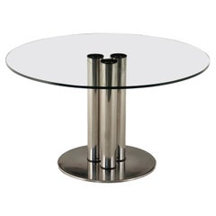 'Marcuso 2532' Marco Zanuso for Zanotta 1970s round crystal table