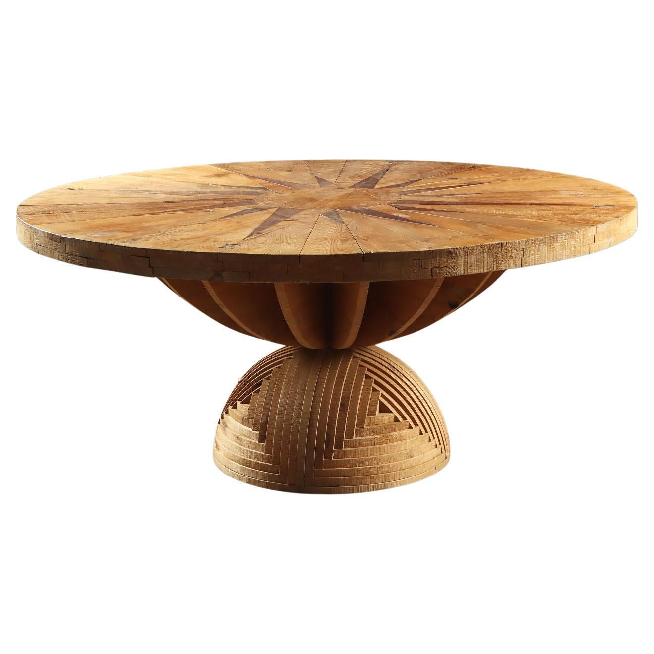 'La Rosa dei Venti' round table by Mario Ceroli for Poltronova 1970s