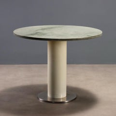 Tavolo tondo Modernariato Anni '70-'80 in Marmo e Metallo