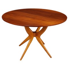 Tavolo tondo Tondo Anni 50 in teak