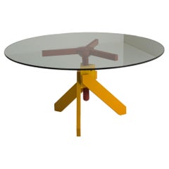 Table Vidum rouge et jaune par Vico Magistretti pour De Padova Italia 1987