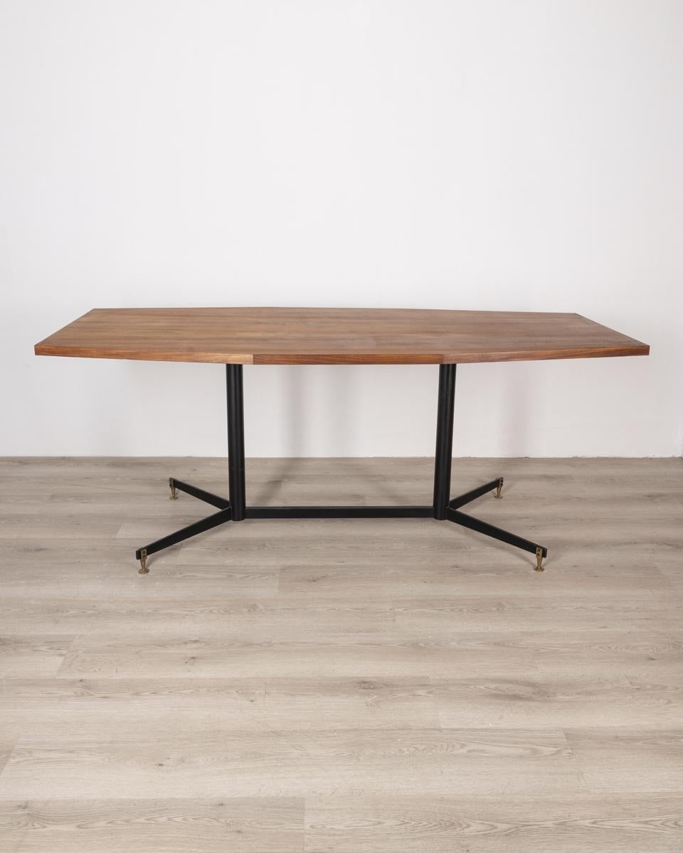 Italian Table vintage en métal et bois des années 1960 design italien en vente
