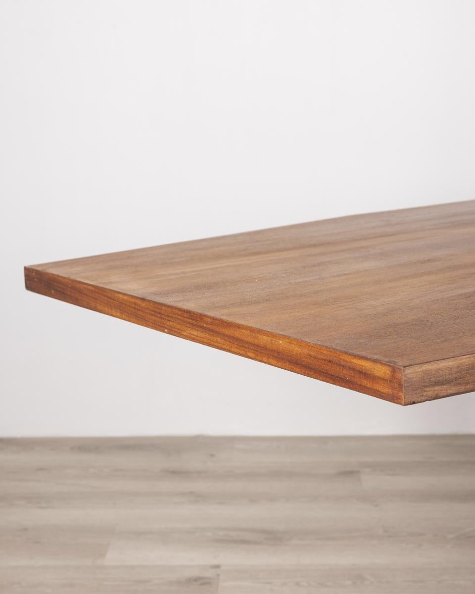 Table vintage en métal et bois des années 1960 design italien en vente 3