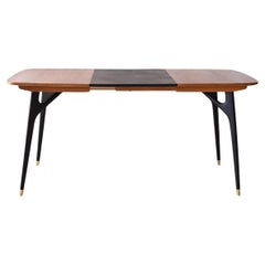 Vintage table with extension leaf and black details
