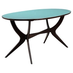 Table ovale vintage avec plateau en formica Fabrique italienne années 1950