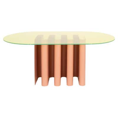 Brutal Deep Dark Red Dining Table For Sale at 1stDibs