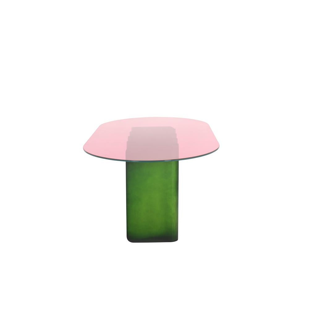 Postmoderne Table de salle à manger Tavolo2 vert éventail par Pulpo en vente