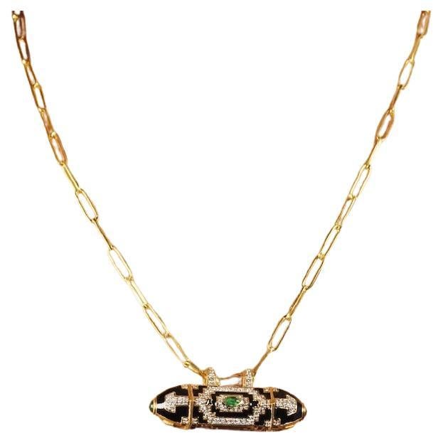 Ta'wiz 18k Gold, Silber, Diamant und Smaragd im Angebot