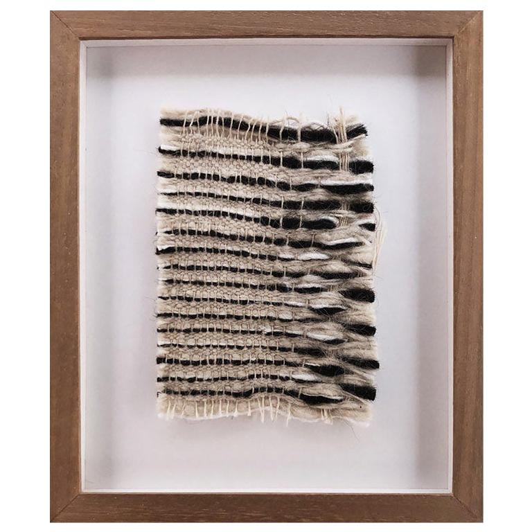 Tawja I, Textile Black and White Wall Piece, Unique Piece, Made of Wool For Sale