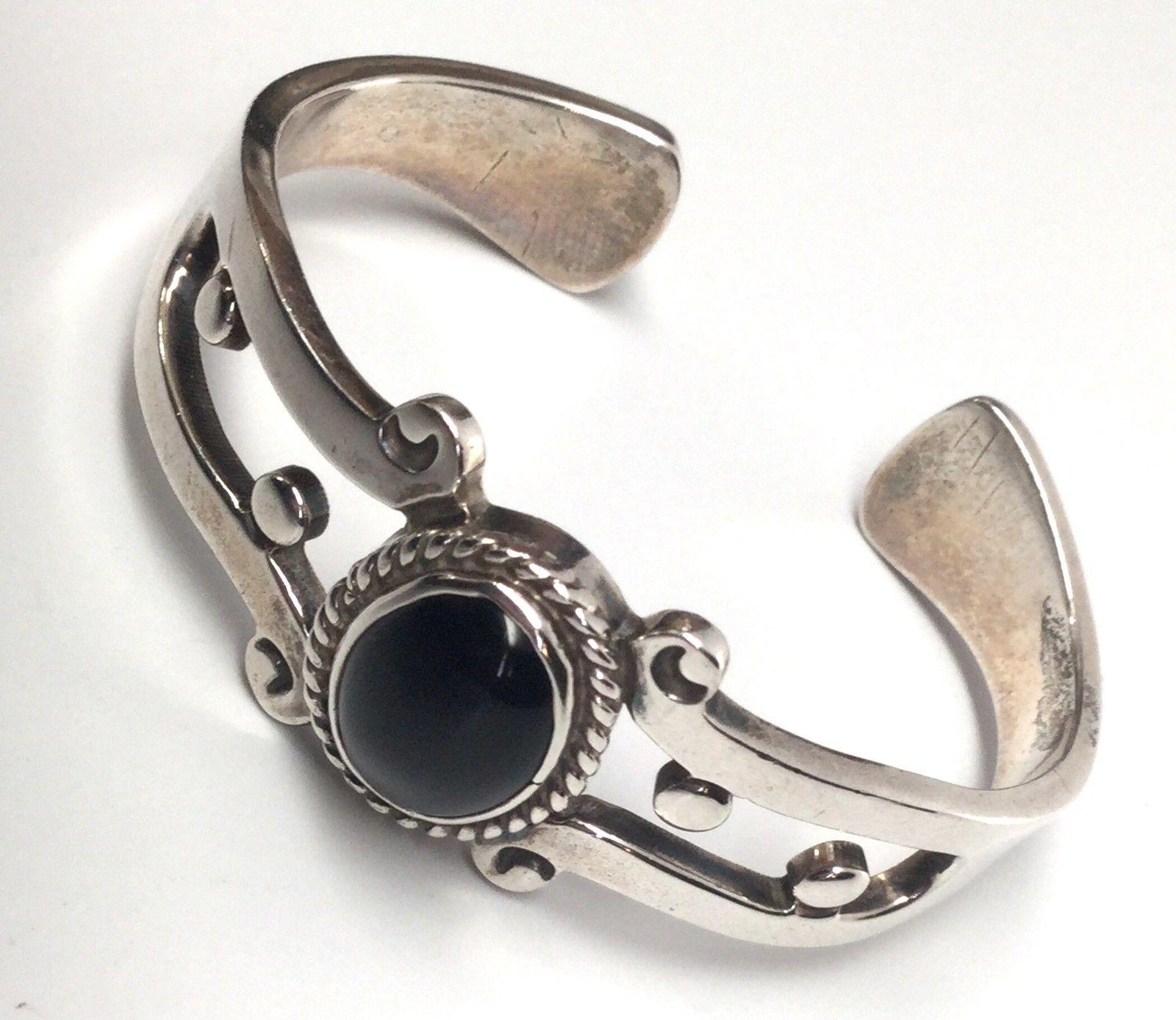 black onyx sterling silver bracelet