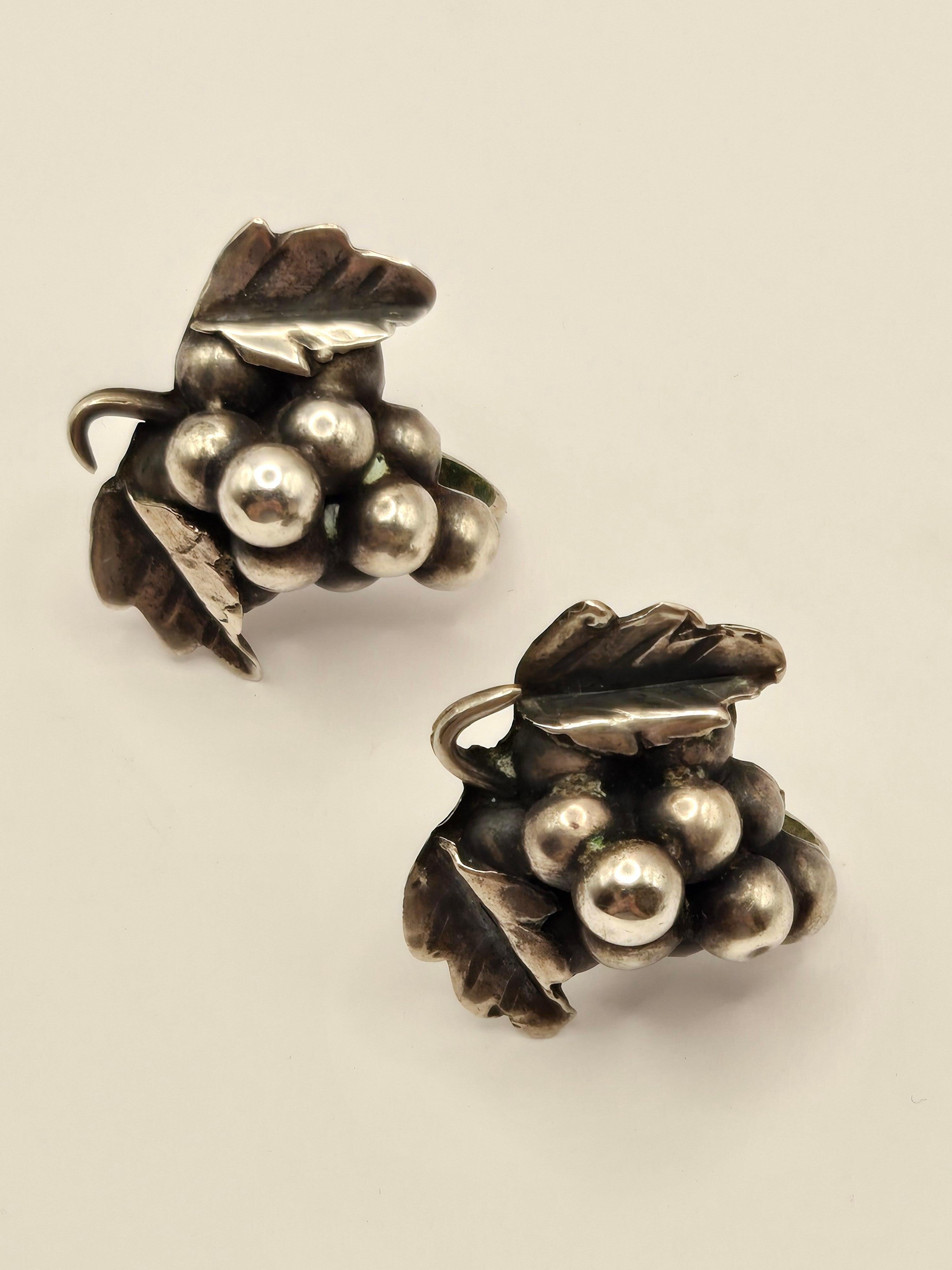 Taxco Traube Cluster mexikanischen Sterling Silber Schraube zurück Ohrringe im Angebot 6