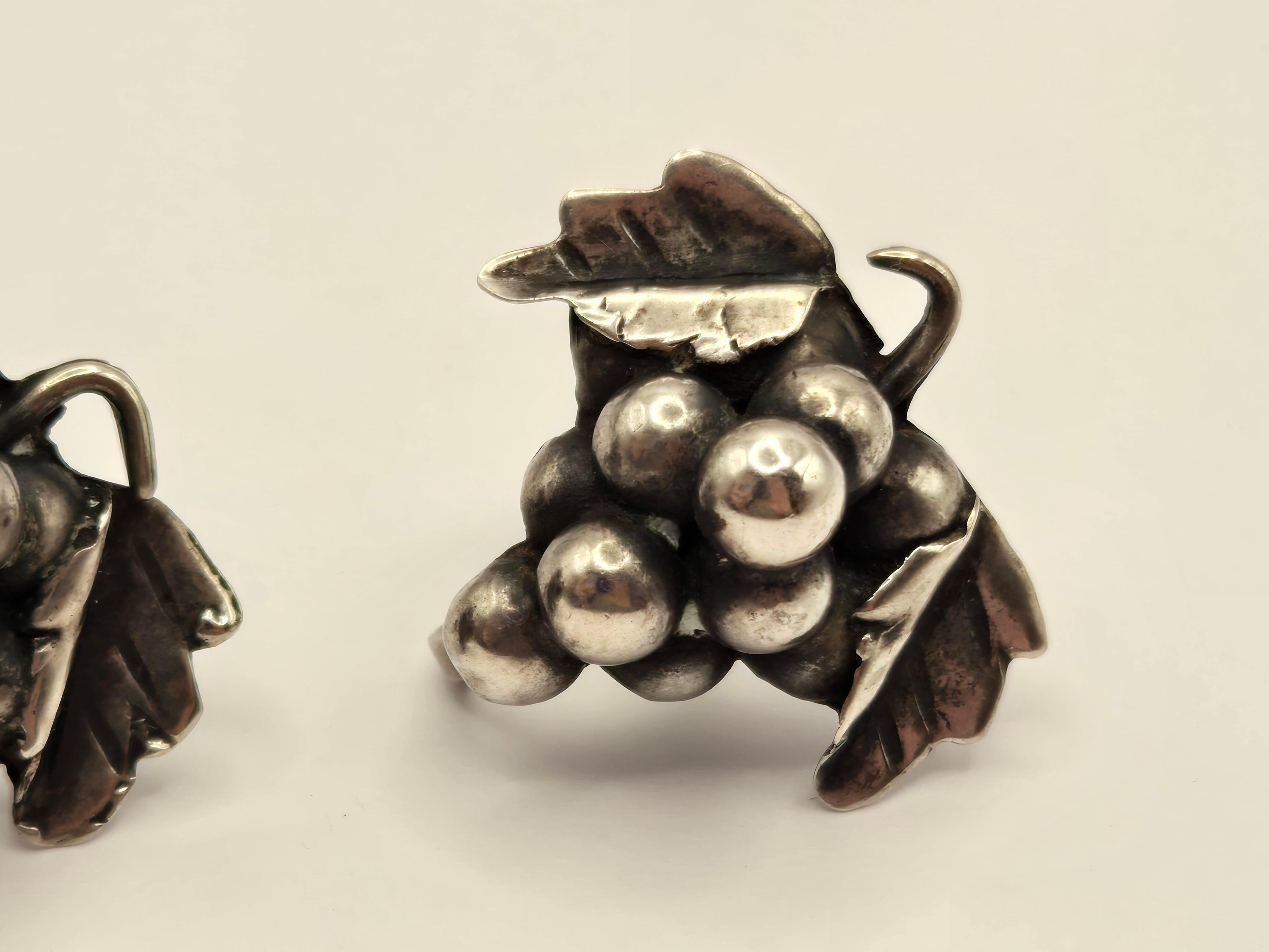 Taxco Traube Cluster mexikanischen Sterling Silber Schraube zurück Ohrringe für Damen oder Herren im Angebot