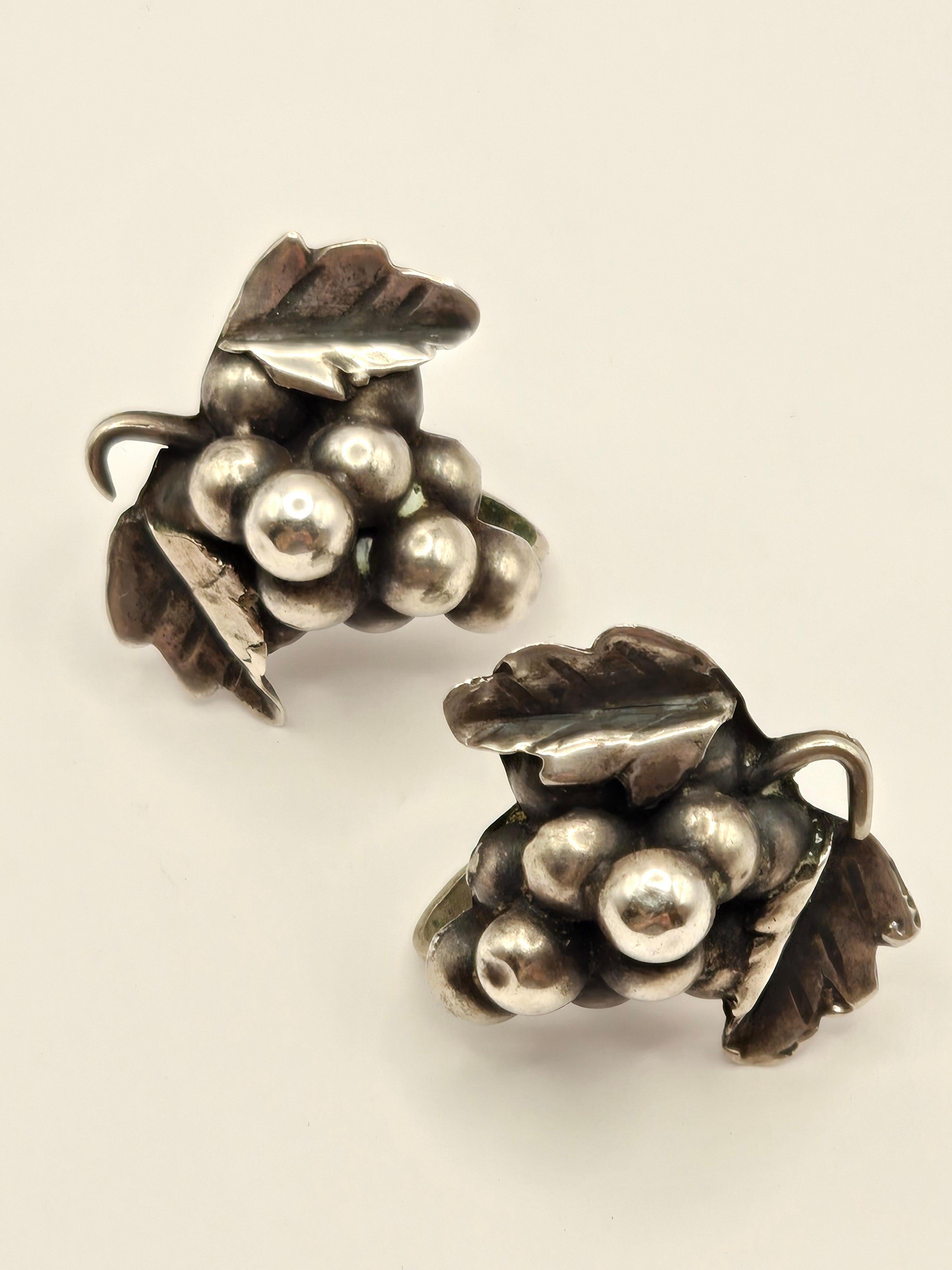 Taxco Traube Cluster mexikanischen Sterling Silber Schraube zurück Ohrringe im Angebot 5