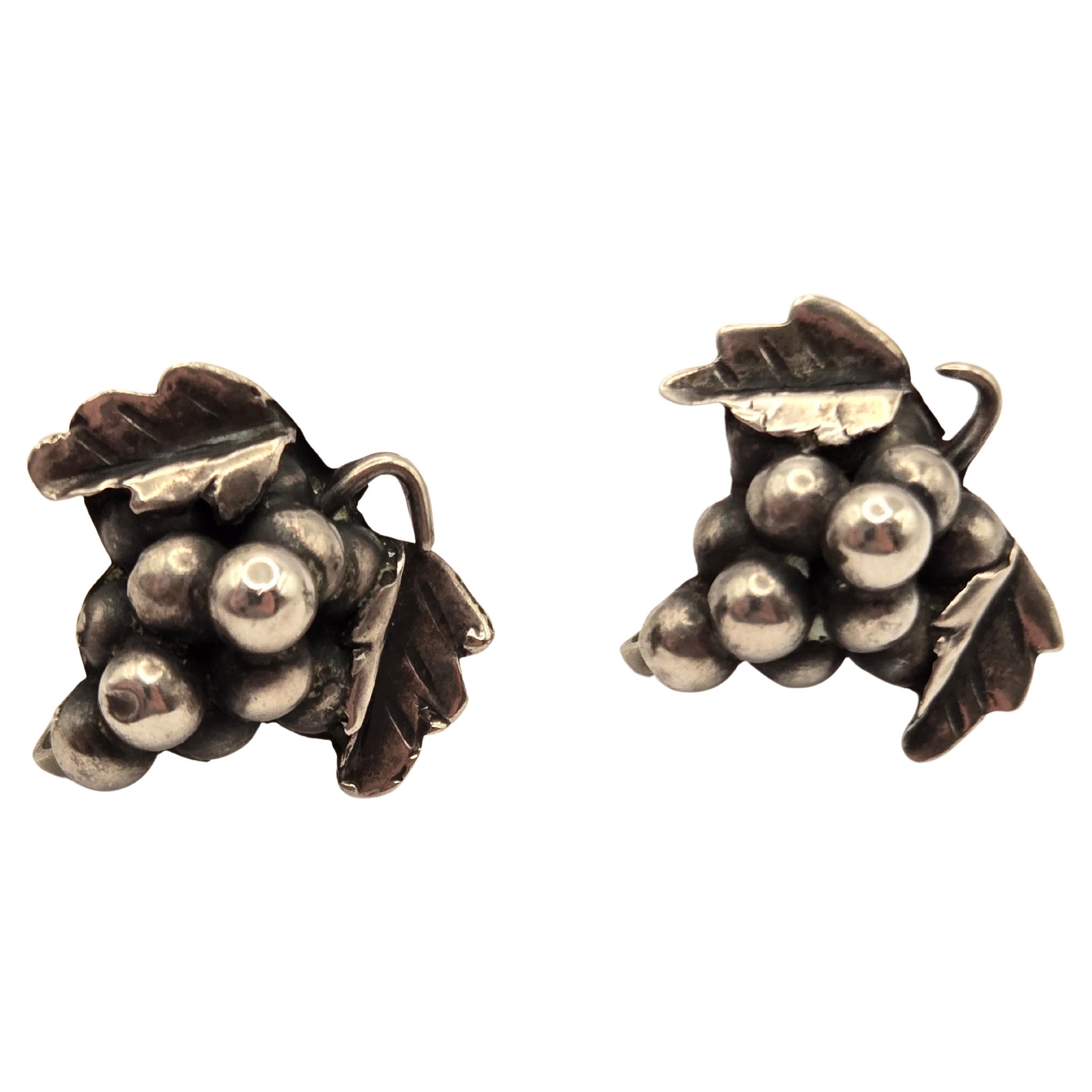 Taxco Traube Cluster mexikanischen Sterling Silber Schraube zurück Ohrringe im Angebot