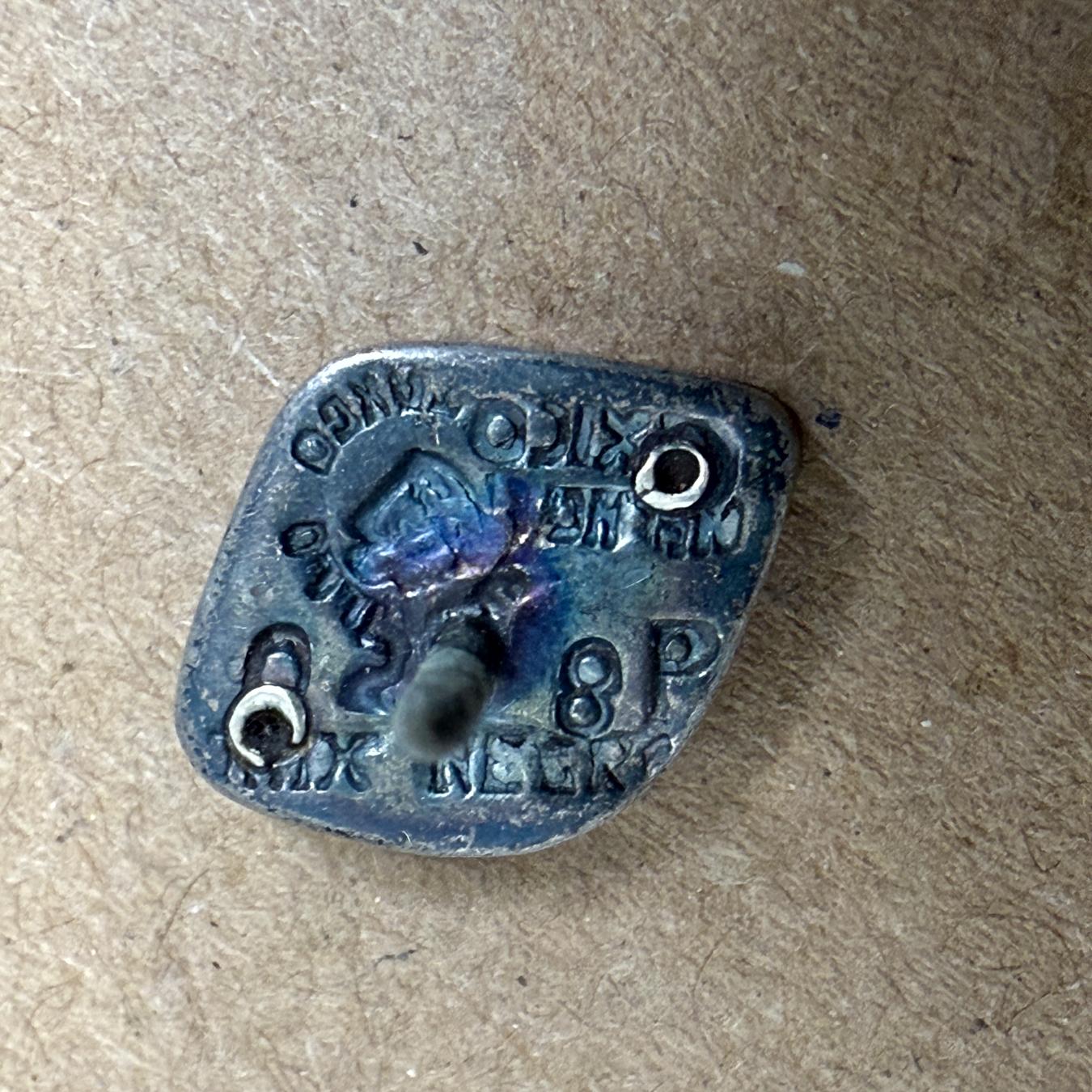 20th Century Taxco Los Castillo Pin Mixed Metal Onix Mexico For Sale