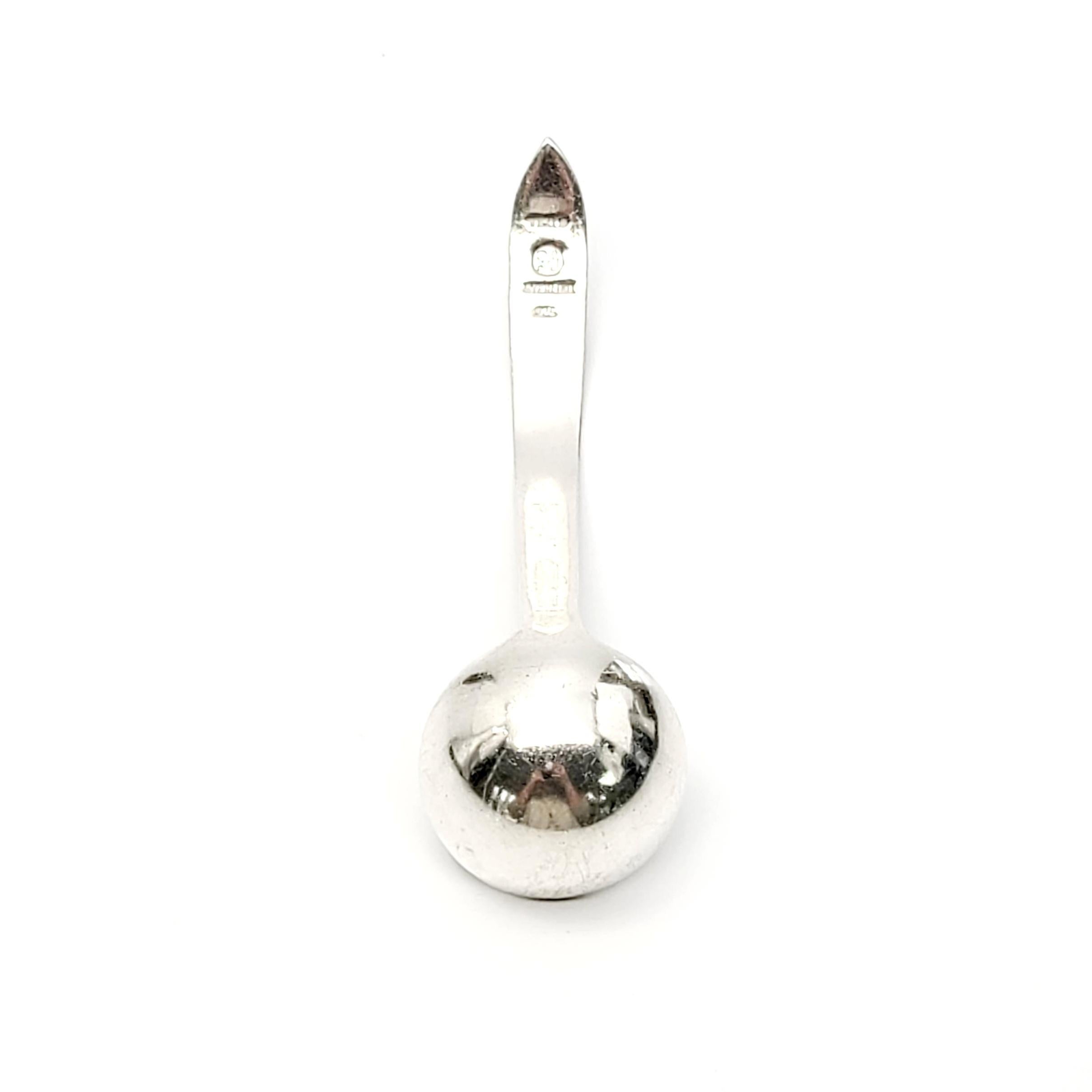 Sterling silver mustard or condiment ladle by Damaso Gallegos.

Damaso Gallegos, a highly sought after silversmith of the Mexican silver renaissance, honed his skills working for Hector Aguilar circa 1940. This mustard ladle features simple etched