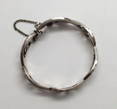 Taxco Mexico JJ Eagle 3 Cut Out Design Sterling Silver Oxidized Link Bracelet