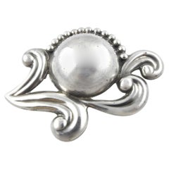Taxco Mexico Los Castillo Sterling Silver Floral Brooch Pin 595